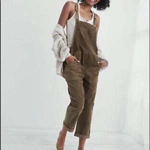 COPY - American Eagle Aerie overalls in brown corduroy oversized fit